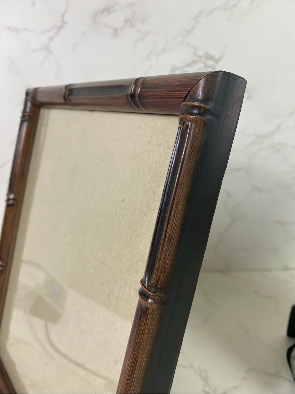 Two's Company Dark Brown Bamboo-Style Picture Frame Set table top